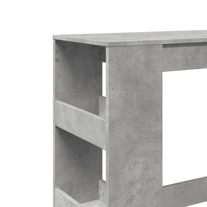 Tavolo Bar con Rastrelliera Grigio 90x40x103,5 cm Multistrato
