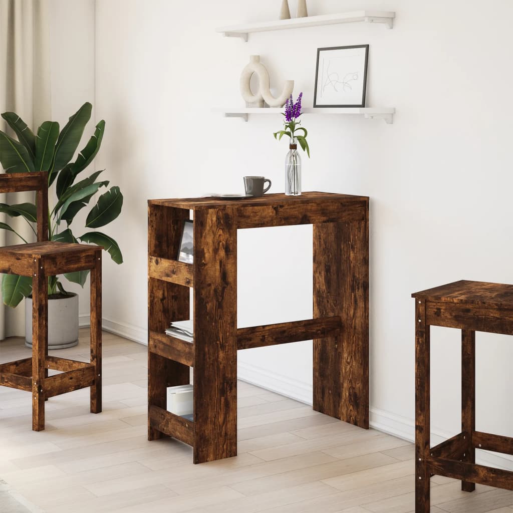 Tavolo Bar con Rastrelliera Rovere 90x40x103,5 cm Multistrato | homemem39