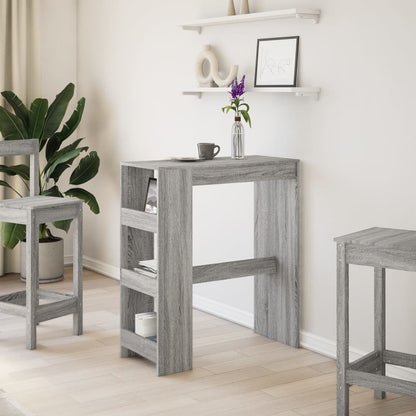Tavolo Bar con Rastrelliera Grigio 90x40x103,5 cm Multistrato | homemem39