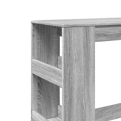 Tavolo Bar con Rastrelliera Grigio 90x40x103,5 cm Multistrato | homemem39