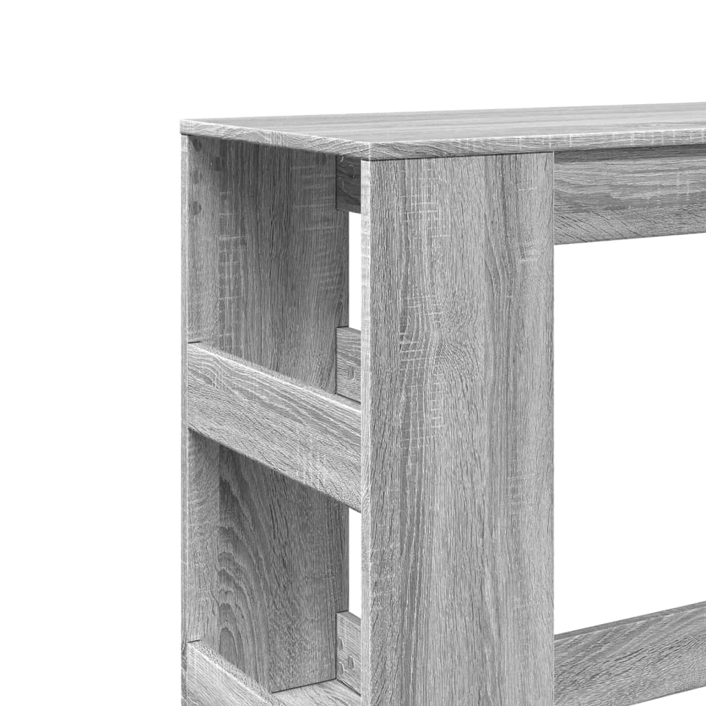 Tavolo Bar con Rastrelliera Grigio 90x40x103,5 cm Multistrato