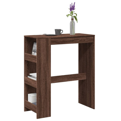 Tavolo Bar con Rastrelliera Marrone 90x40x103,5 cm Multistrato | homemem39