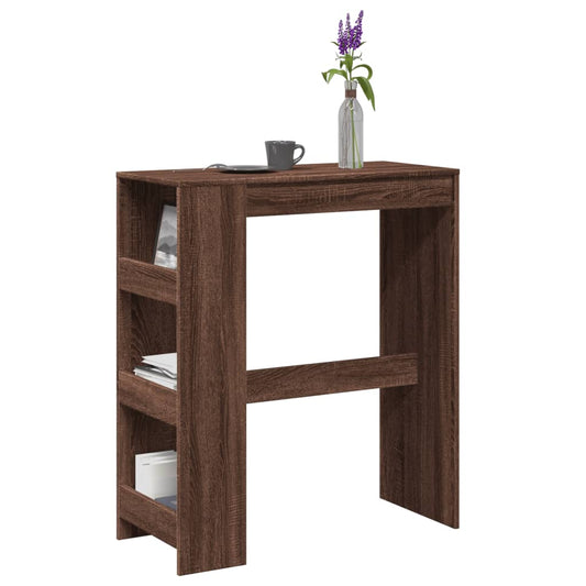 Tavolo Bar con Rastrelliera Marrone 90x40x103,5 cm Multistrato | homemem39