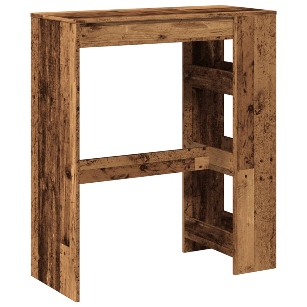 Tavolo Bar con Rastrelliera Antico 90x40x103,5 cm Multistrato | homemem39