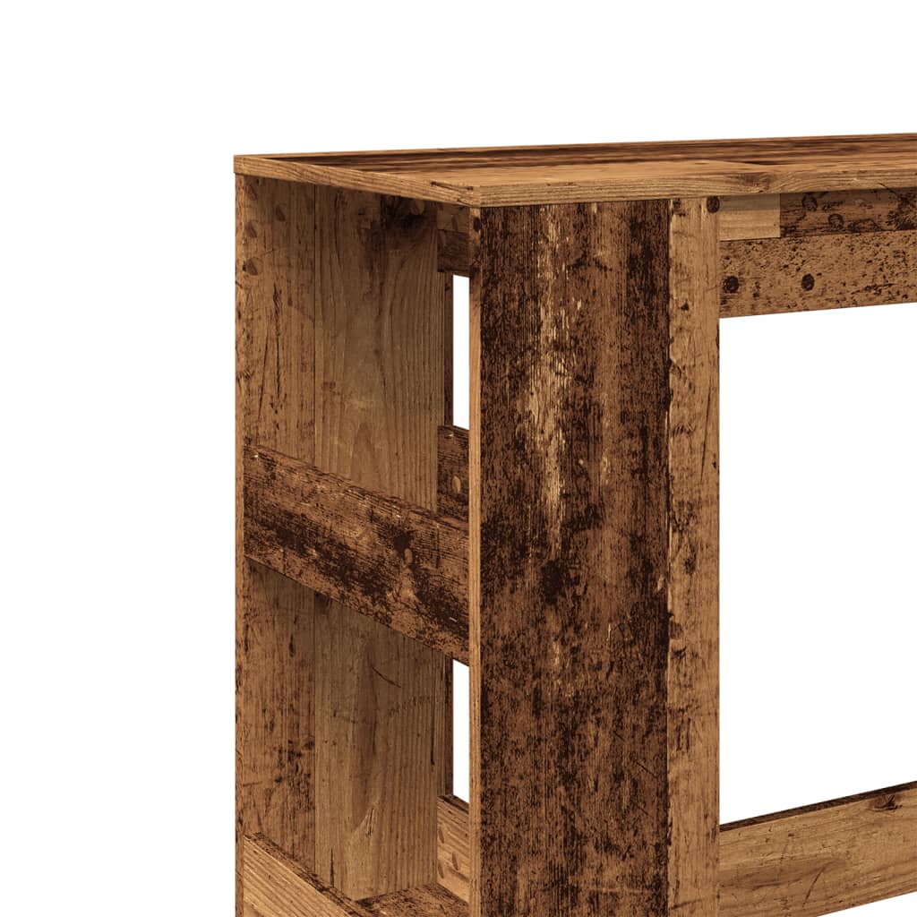 Tavolo Bar con Rastrelliera Antico 90x40x103,5 cm Multistrato | homemem39