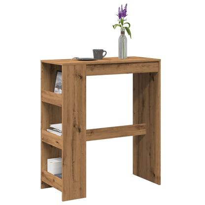 Tavolo Bar con Rastrelliera Rovere 90x40x103,5 cm Multistrato | homemem39