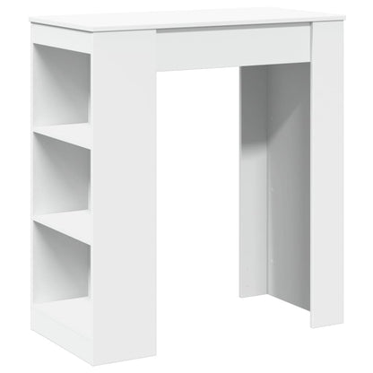 Tavolo Bar con Rastrelliera Bianco 95x47x103,5 cm Multistrato