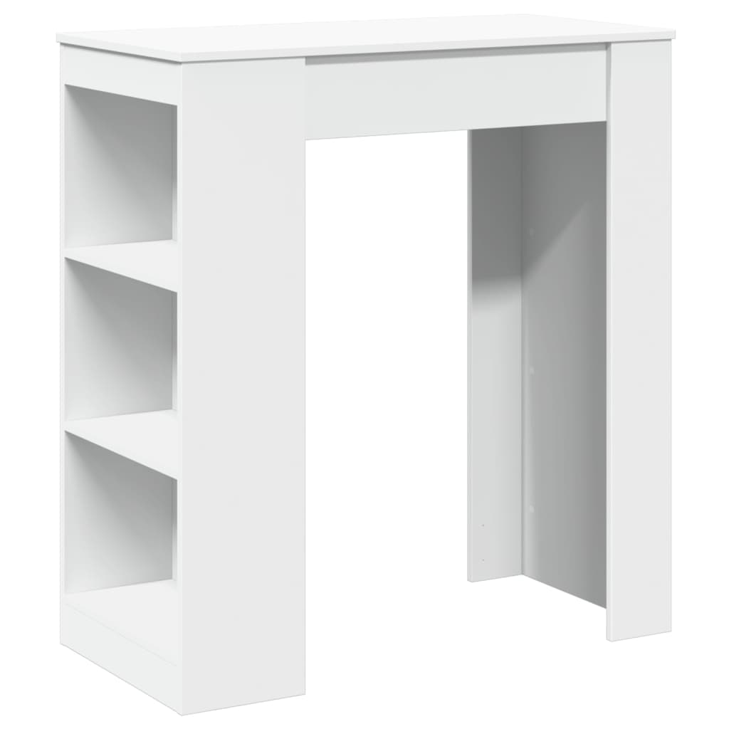 Tavolo Bar con Rastrelliera Bianco 95x47x103,5 cm Multistrato