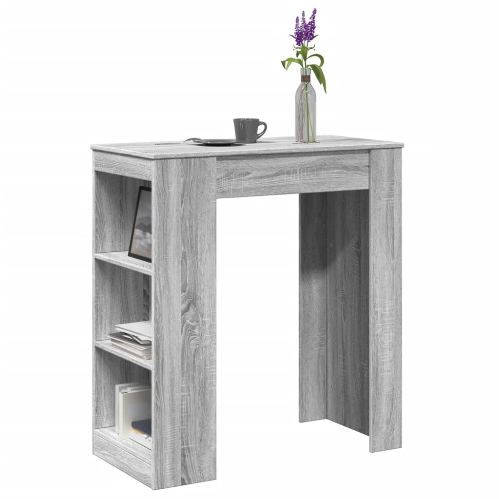 Tavolo Bar con Rastrelliera Grigio 95x47x103,5 cm Multistrato | homemem39