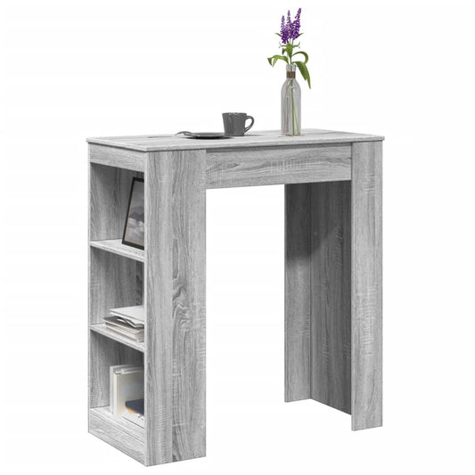 Tavolo Bar con Rastrelliera Grigio 95x47x103,5 cm Multistrato | homemem39