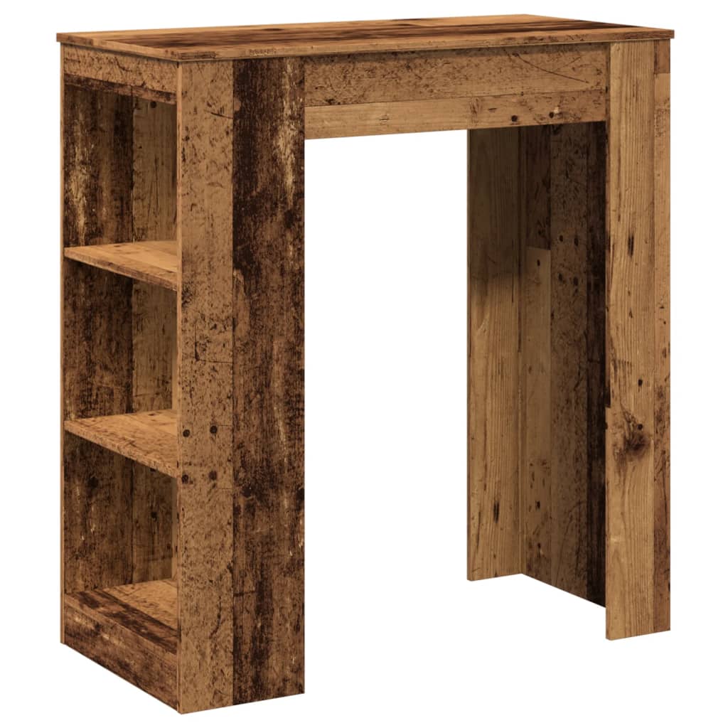 Tavolo Bar con Rastrelliera Antico 95x47x103,5 cm Multistrato