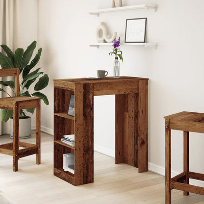 Tavolo Bar con Rastrelliera Antico 95x47x103,5 cm Multistrato | homemem39