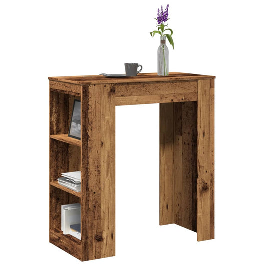 Tavolo Bar con Rastrelliera Antico 95x47x103,5 cm Multistrato | homemem39