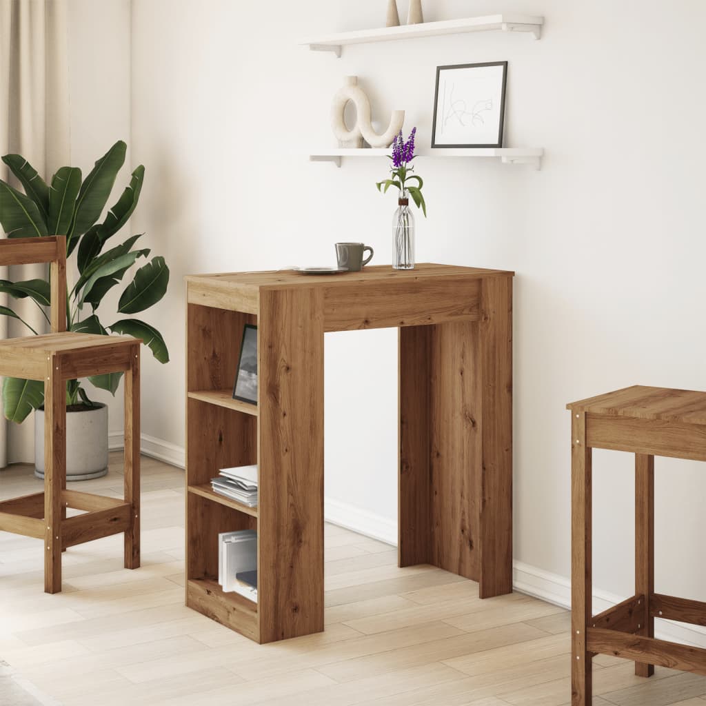 Tavolo Bar con Rastrelliera Rovere 95x47x103,5 cm Multistrato | homemem39
