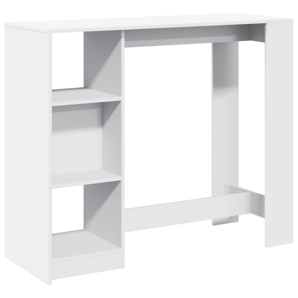 Tavolo Bar con Ripiano Bianco 124x46x103,5 cm in Truciolato | homemem39