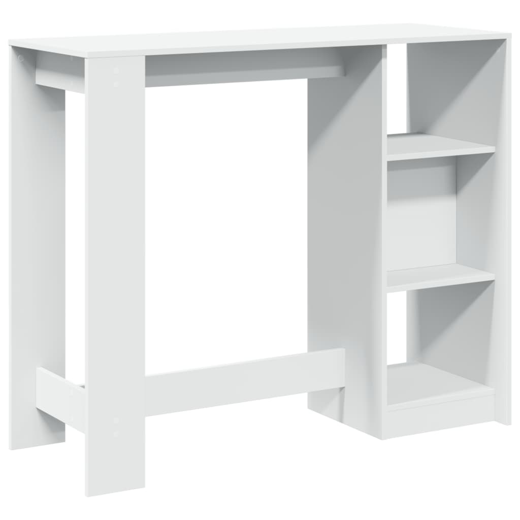 Tavolo Bar con Ripiano Bianco 124x46x103,5 cm in Truciolato | homemem39