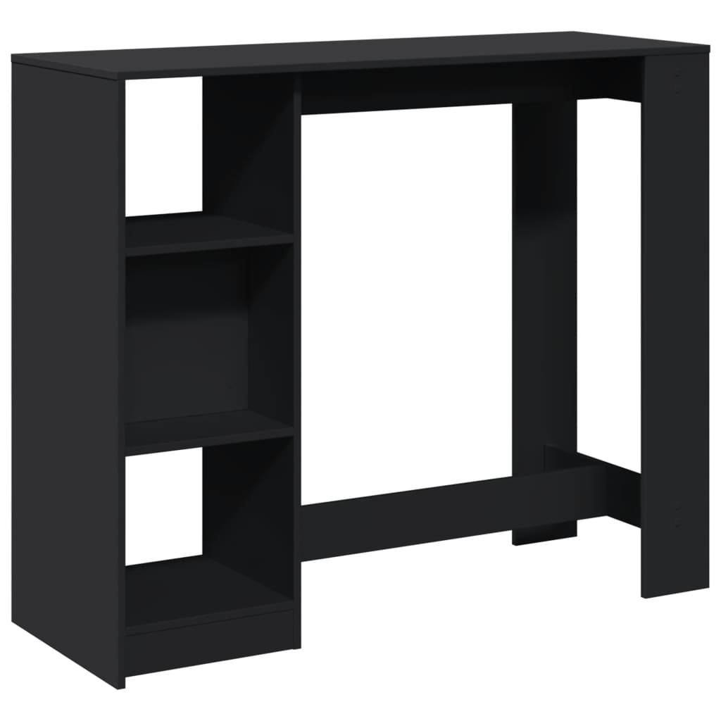 Tavolo Bar con Ripiano Nero 124x46x103,5 cm Legno Multistrato | homemem39