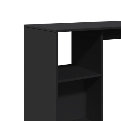 Tavolo Bar con Ripiano Nero 124x46x103,5 cm Legno Multistrato | homemem39