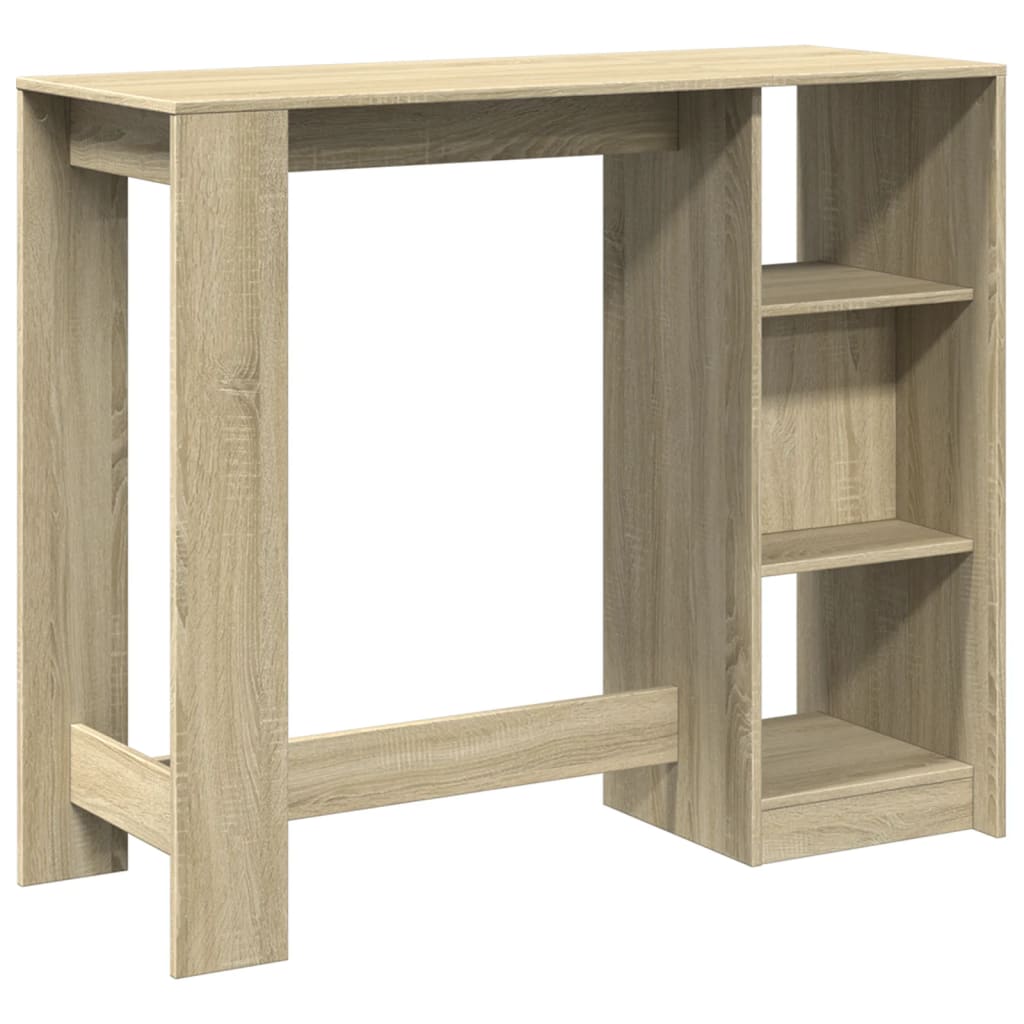 Tavolo Bar con Ripiano Rovere Sonoma 124x46x103,5cm Multistrato | homemem39