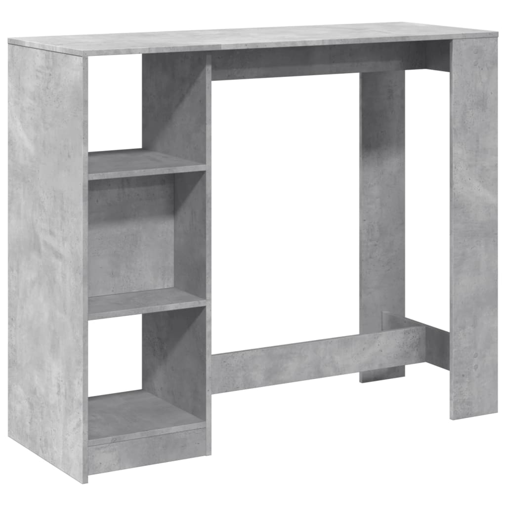 Tavolo Bar Ripiano Grigio Cemento 124x46x103,5 cm Multistrato | homemem39