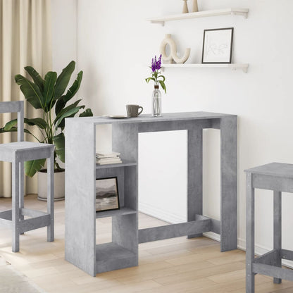 Tavolo Bar Ripiano Grigio Cemento 124x46x103,5 cm Multistrato | homemem39