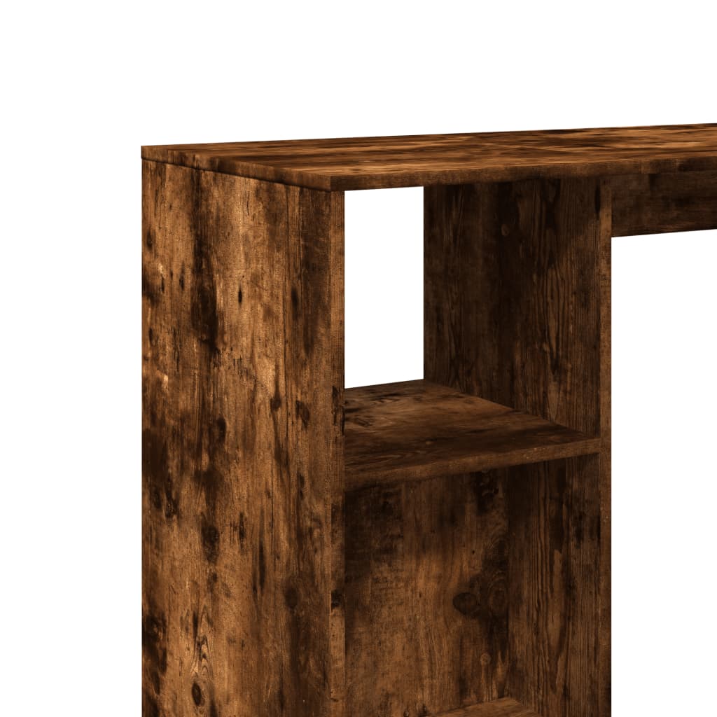 Tavolo Bar con Ripiano Rovere Fumo 124x46x103,5 cm Multistrato | homemem39