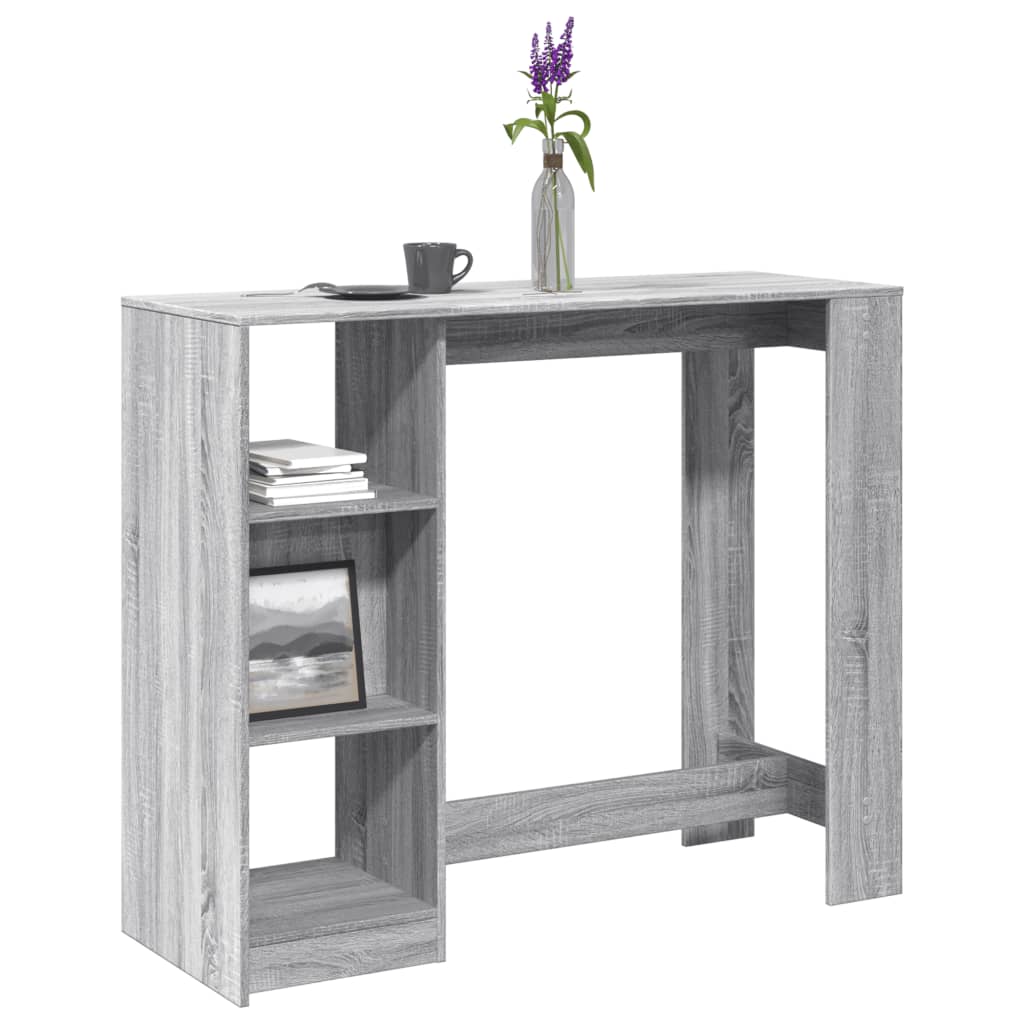 Tavolo Bar con Ripiano Grigio Sonoma 124x46x103,5cm Multistrato | homemem39