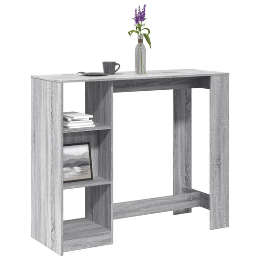 Tavolo Bar con Ripiano Grigio Sonoma 124x46x103,5cm Multistrato | homemem39