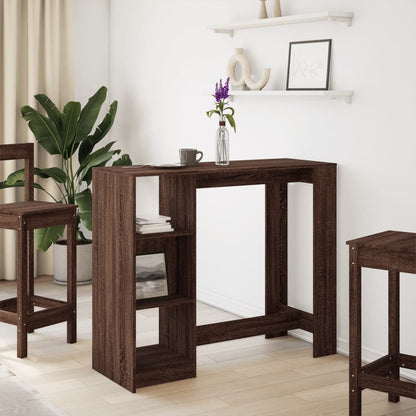 Tavolo Bar Ripiano Rovere Marrone 124x46x103,5 cm Multistrato | homemem39