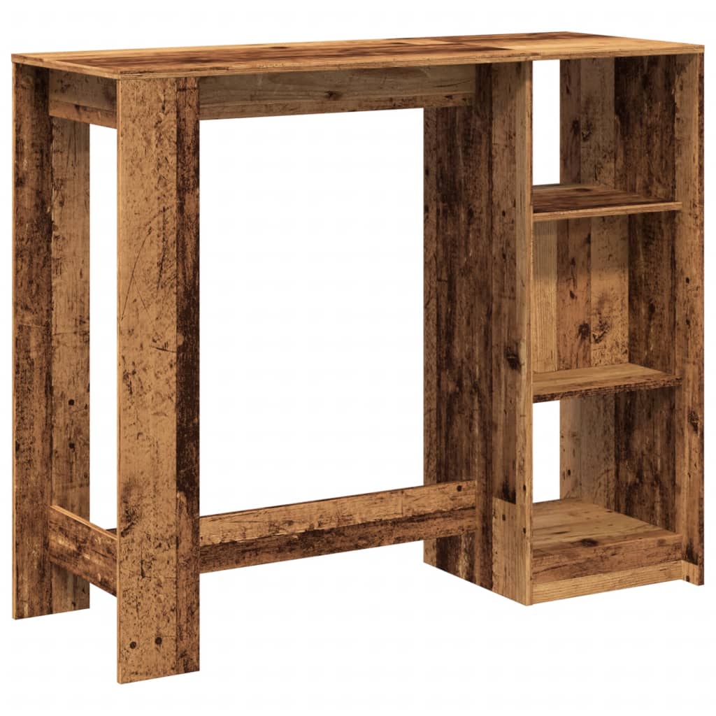 Tavolo Bar con Ripiano Legno Antico 124x46x103,5 cm Multistrato | homemem39