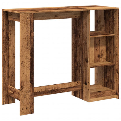 Tavolo Bar con Ripiano Legno Antico 124x46x103,5 cm Multistrato | homemem39