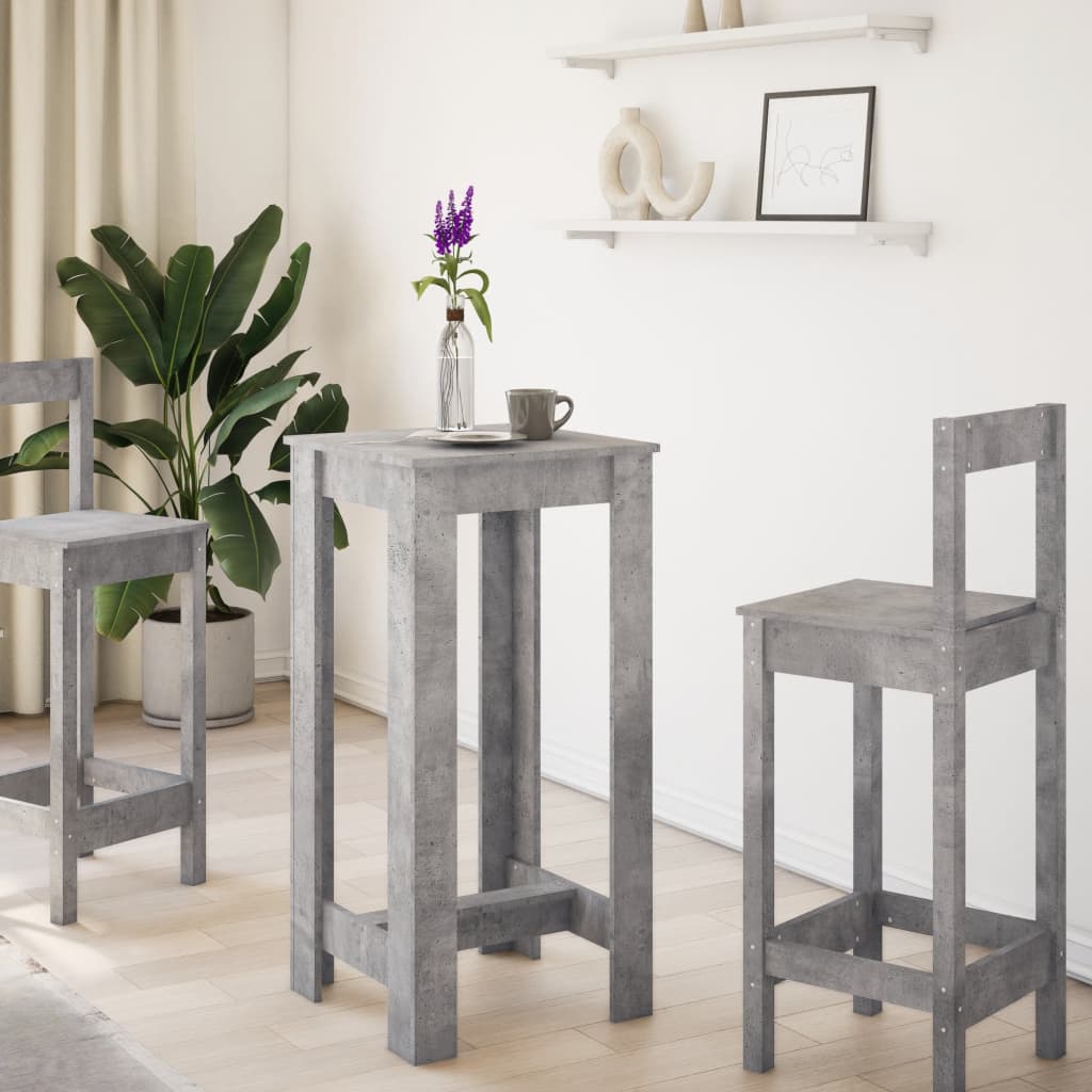 Tavolo da Bar Grigio Cemento 51x50x103,5cm in Legno Multistrato | homemem39
