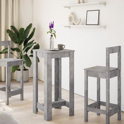 Tavolo da Bar Grigio Cemento 51x50x103,5cm in Legno Multistrato | homemem39