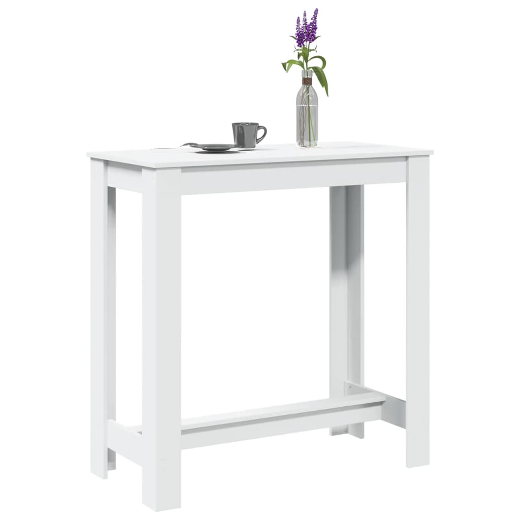 Tavolo da Bar Bianco 102x50x103,5 cm in Legno Multistrato | homemem39