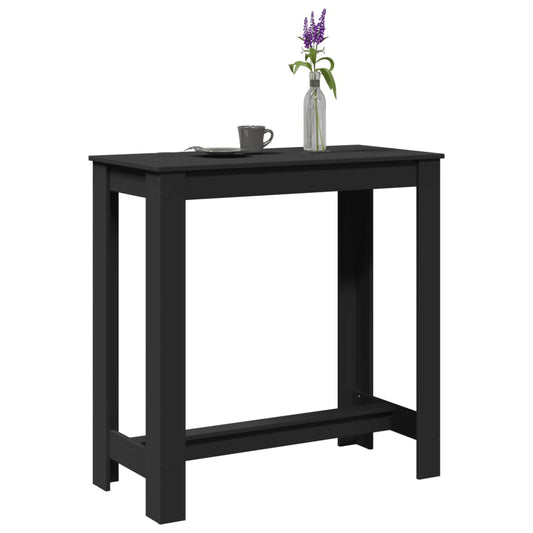 Tavolo da Bar Nero 102x50x103,5 cm in Legno Multistrato