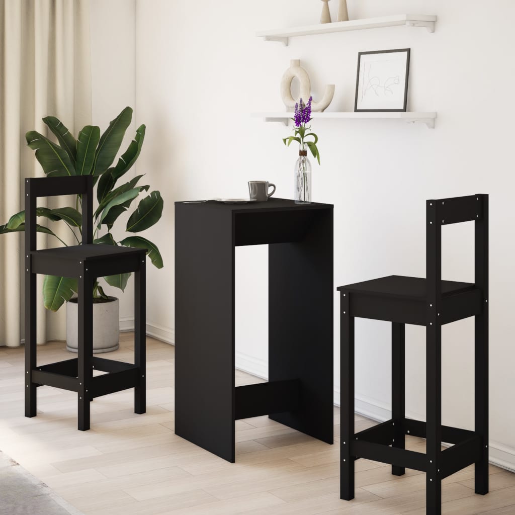 Tavolo da Bar Nero 51x50x103,5 cm in Legno Multistrato | homemem39