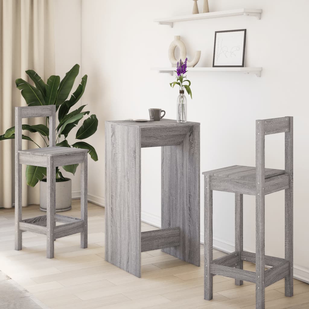 Tavolo da Bar Grigio Sonoma 51x50x103,5 cm in Legno Multistrato