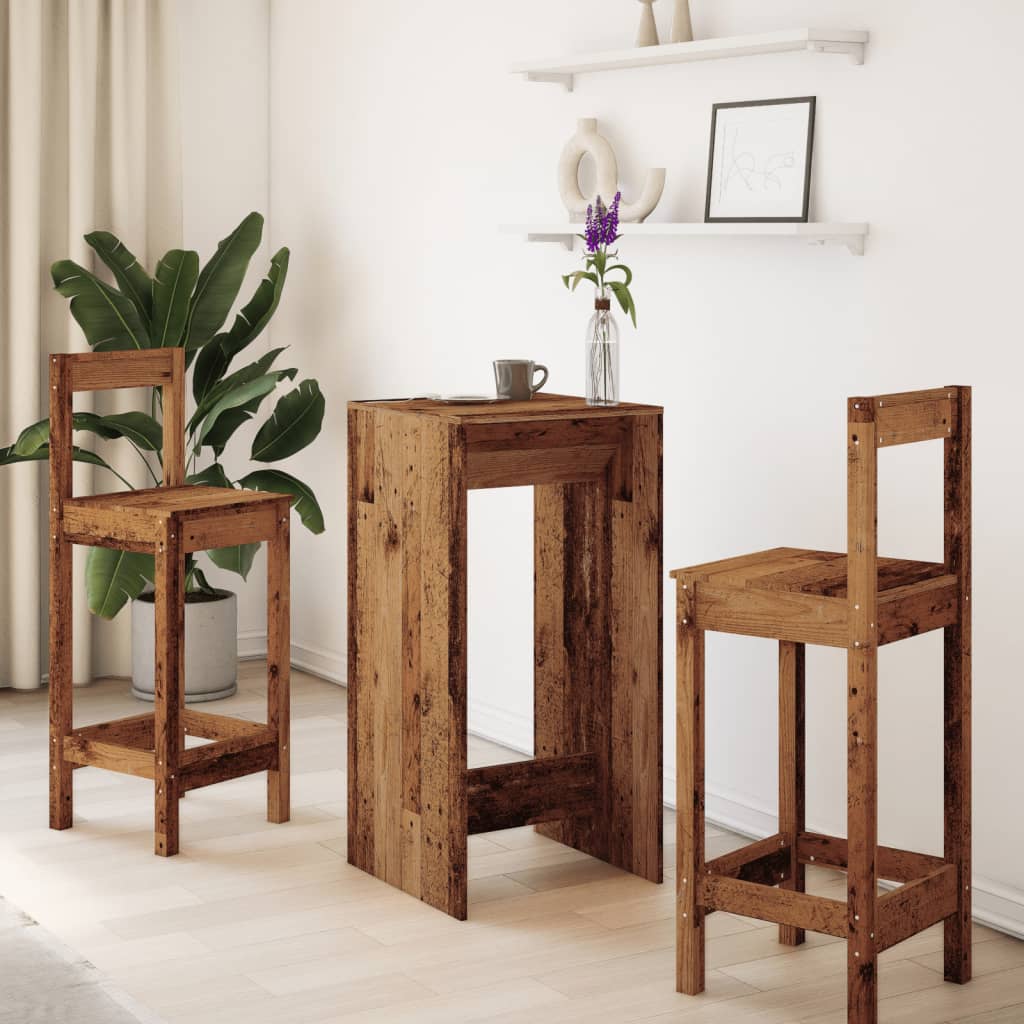 Tavolo da Bar Legno Antico 51x50x103,5 cm in Legno Multistrato | homemem39