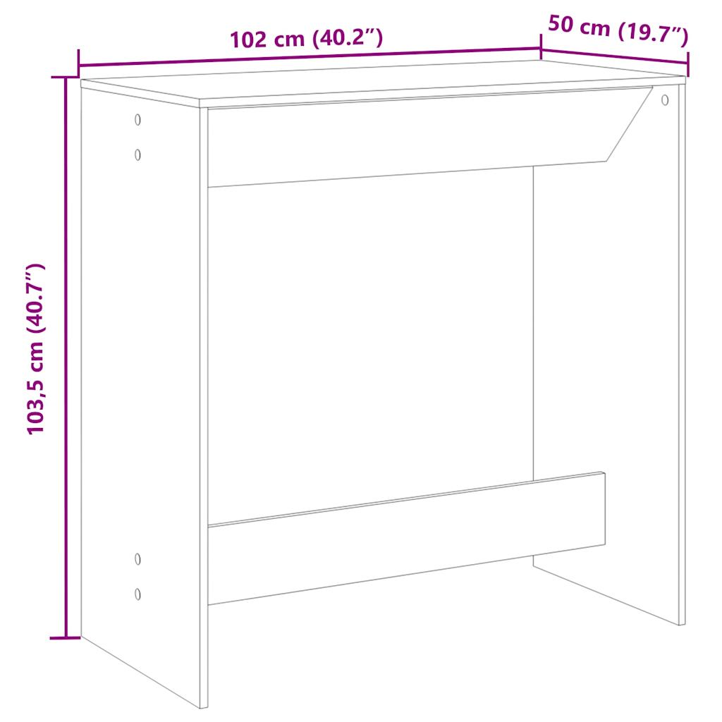 Tavolo da Bar Legno Antico 102x50x103,5 cm in Legno Multistrato | homemem39