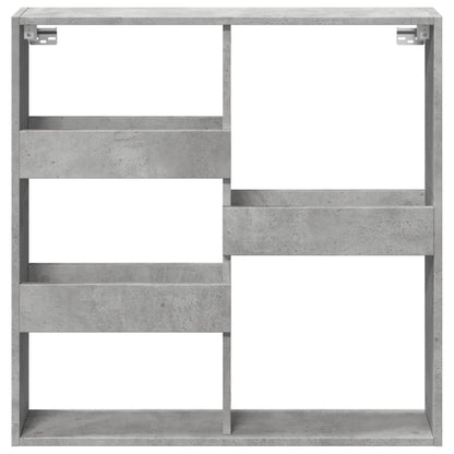 Armadietto a Muro Grigio Cemento 80x15x80 cm Legno Multistrato