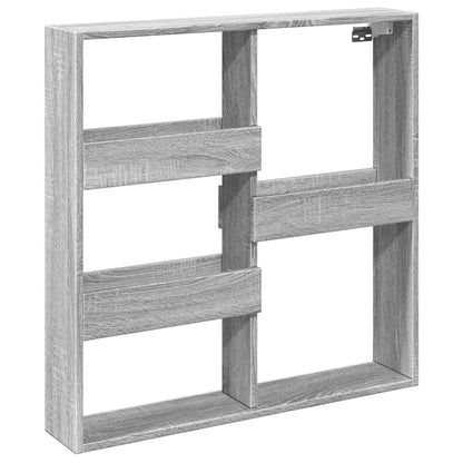 Armadietto a Muro Grigio Sonoma 80x15x80cm in Legno Multistrato