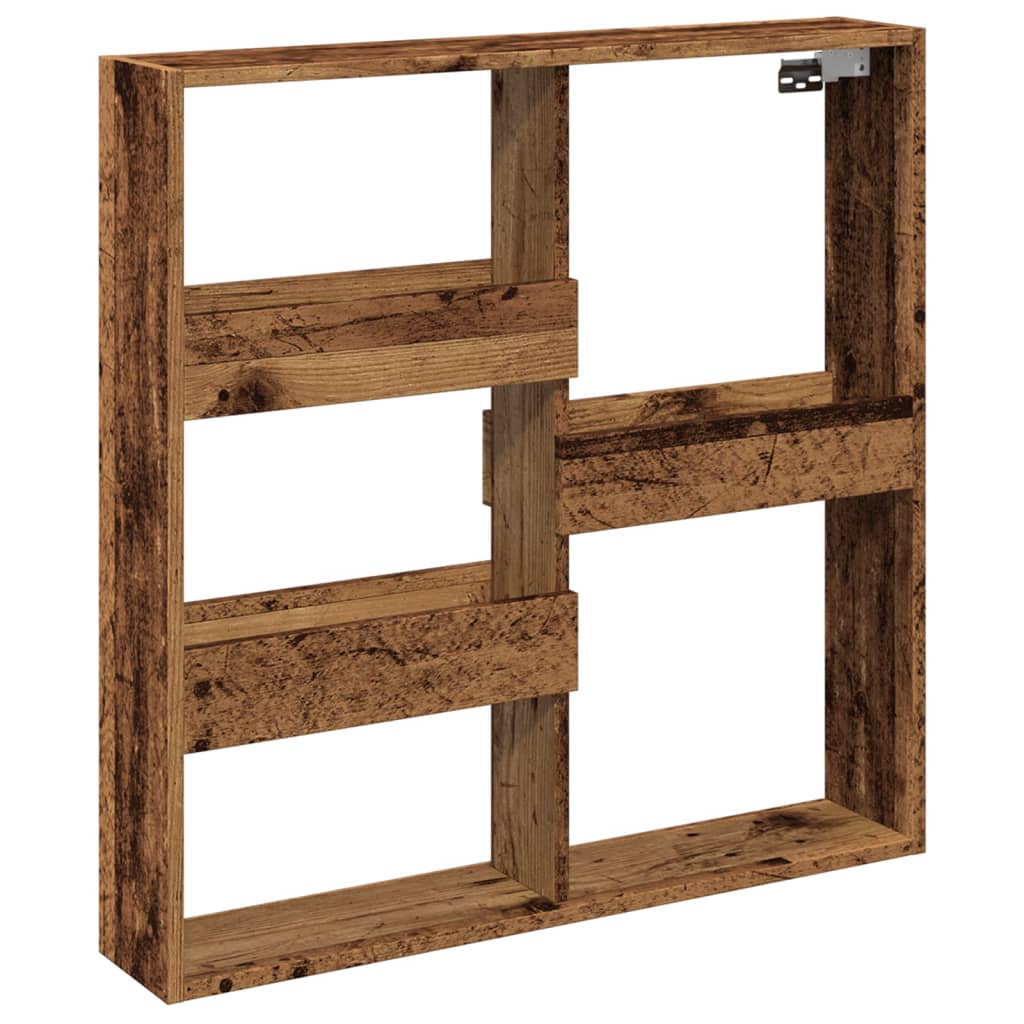 Mobile a Parete Legno Antico 80x15x80 cm in Legno Multistrato | homemem39