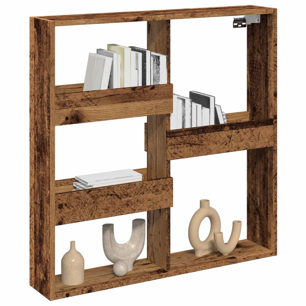 Mobile a Parete Legno Antico 80x15x80 cm in Legno Multistrato | homemem39