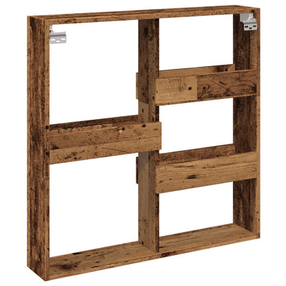 Mobile a Parete Legno Antico 80x15x80 cm in Legno Multistrato | homemem39