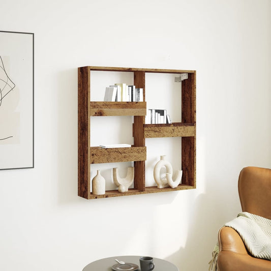 Mobile a Parete Legno Antico 80x15x80 cm in Legno Multistrato | homemem39