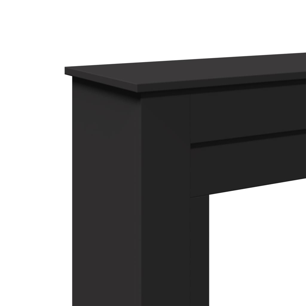 Cornice per Camino Nera 90x30x90 cm in Truciolato - homemem39