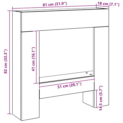 Cornice per Camino Rovere Artigianale 81x18x82 cm Truciolato - homemem39