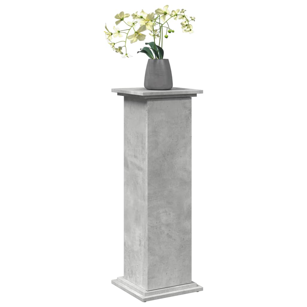 Espositore con Portaoggetti Grigio Cemento 31x30x90 Truciolato - homemem39