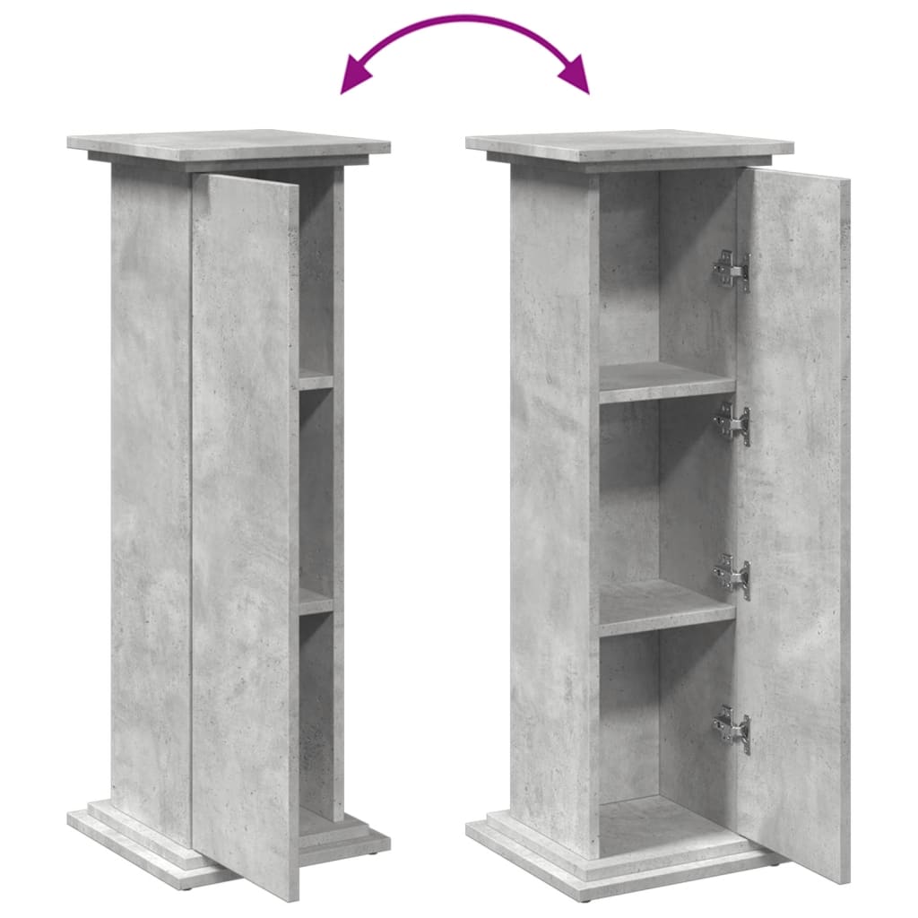 Espositore con Portaoggetti Grigio Cemento 31x30x90 Truciolato | homemem39