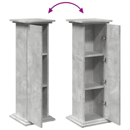 Espositore con Portaoggetti Grigio Cemento 31x30x90 Truciolato | homemem39